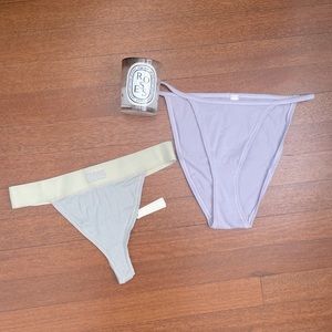 Skims high waisted thong bikini bundle Small NWT